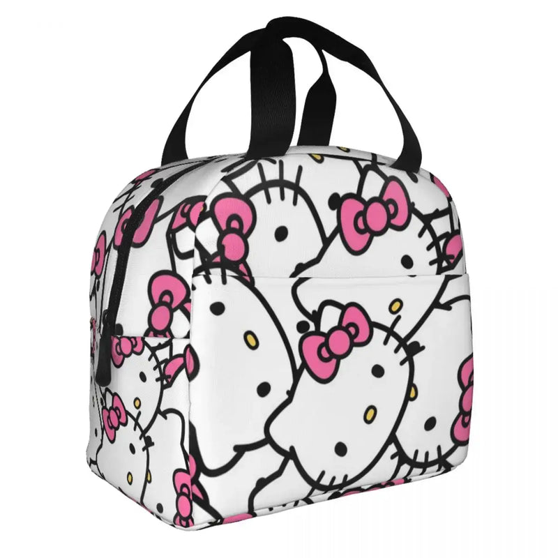 Sacs à lunch isolés Hello Kitty Cartoon Conteneur à lunch haute capacité Sac thermique Boîte à lunch Fourre-tout École Extérieur Fille Garçon