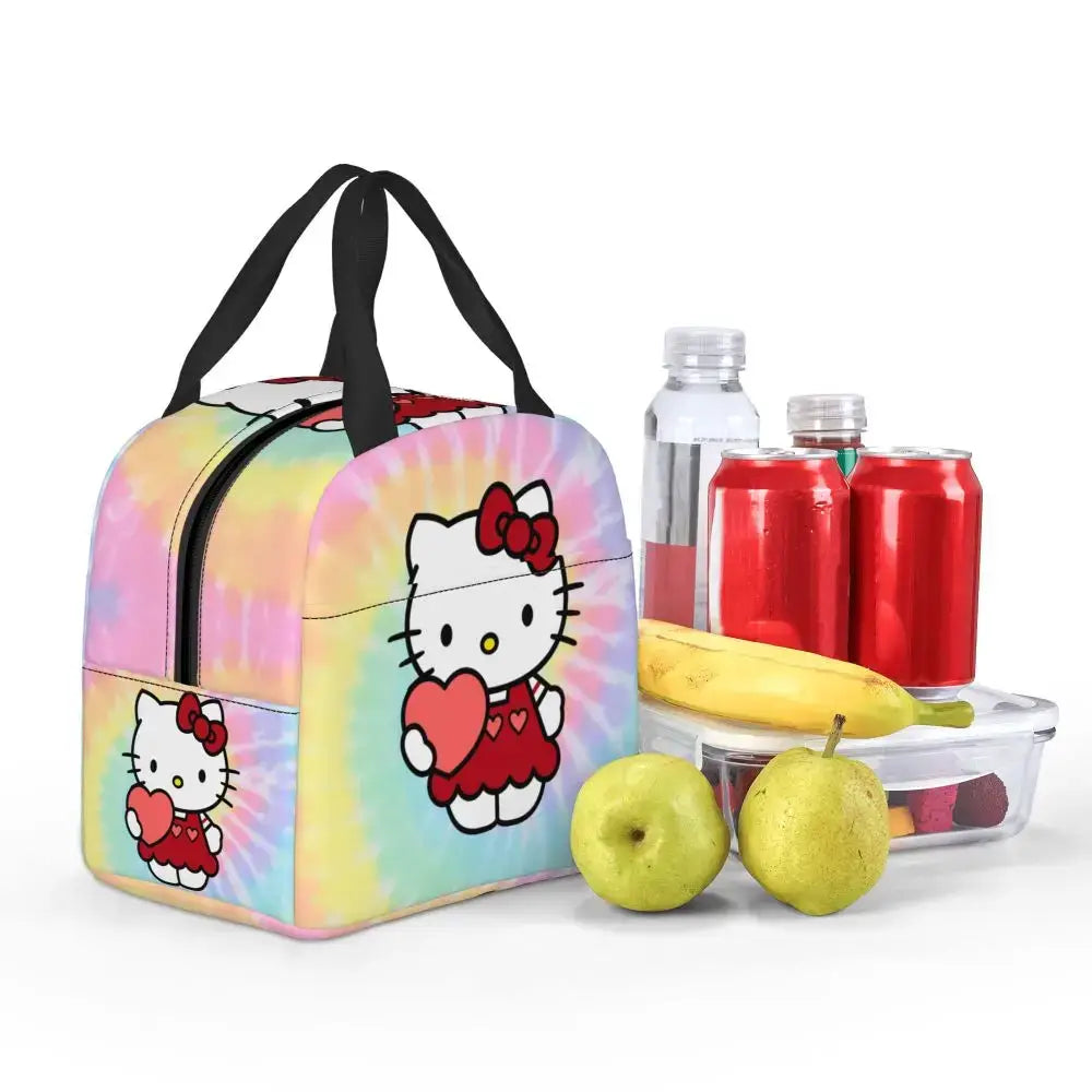 Benutzerdefinierte Hello Kitty Cat Lunchtasche, auslaufsichere Kühltasche, wärmeisoliert, Bento-Box für Frauen und Kinder, Picknick, Reise-Lebensmittel-Tragetaschen