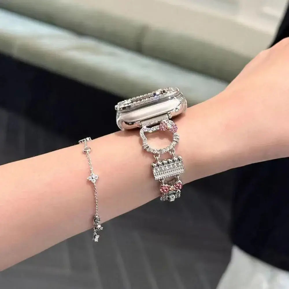 Hello Kitty Rhinestone Metal Apple Watch Band