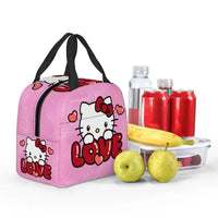 Benutzerdefinierte Hello Kitty Cat Lunchtasche, auslaufsichere Kühltasche, wärmeisoliert, Bento-Box für Frauen und Kinder, Picknick, Reise-Lebensmittel-Tragetaschen