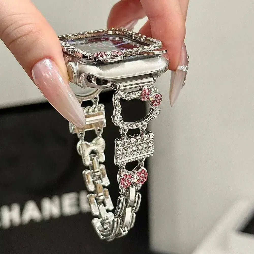 Hello Kitty Rhinestone Metal Apple Watch Band