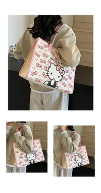 Miniso Hello Kitty Nouveau sac à main pour femme Sac à bandoulière tendance de haute qualité pour femme Sac de shopping de grande capacité pour fille