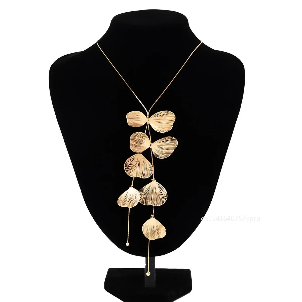 Chic Leaf Charm Necklace Drop Earrings for Women Petal Long Tassel Choker Jewelry Ladies 2024 New Party Gifts