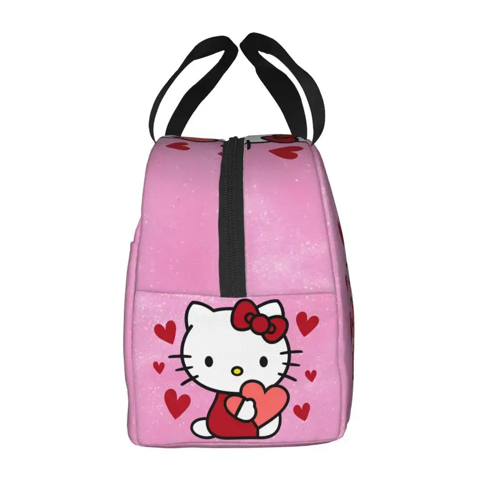 Benutzerdefinierte Hello Kitty Cat Lunchtasche, auslaufsichere Kühltasche, wärmeisoliert, Bento-Box für Frauen und Kinder, Picknick, Reise-Lebensmittel-Tragetaschen