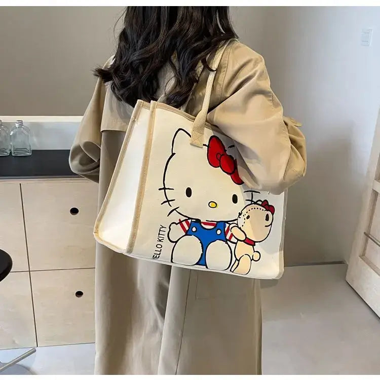 Miniso Hello Kitty Nouveau sac à main pour femme Sac à bandoulière tendance de haute qualité pour femme Sac de shopping de grande capacité pour fille