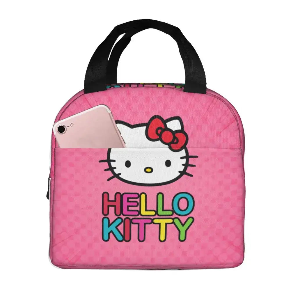 Benutzerdefinierte Hello Kitty Cat Lunchtasche, auslaufsichere Kühltasche, wärmeisoliert, Bento-Box für Frauen und Kinder, Picknick, Reise-Lebensmittel-Tragetaschen