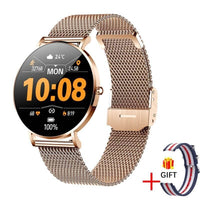 T8 Slim Smart Watch for Women with Rose Gold Mesh Band and Extra Gift Strap