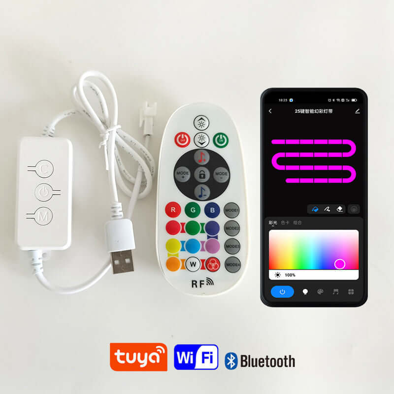 Symphony Bluetooth-kompatible RGB-Boden-Graffiti-Smart-App-Eckatmosphärenlampe