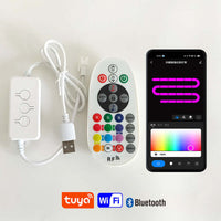 Symphony Bluetooth-kompatible RGB-Boden-Graffiti-Smart-App-Eckatmosphärenlampe