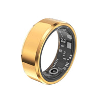 2024 Smart Ring in gold for men and women, featuring heart rate, blood oxygen, and sleep monitor, with IP68 waterproof rating.