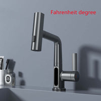 Robinet d'affichage numérique intelligent Robinet de lavabo extractible Température Affichage numérique Rotation