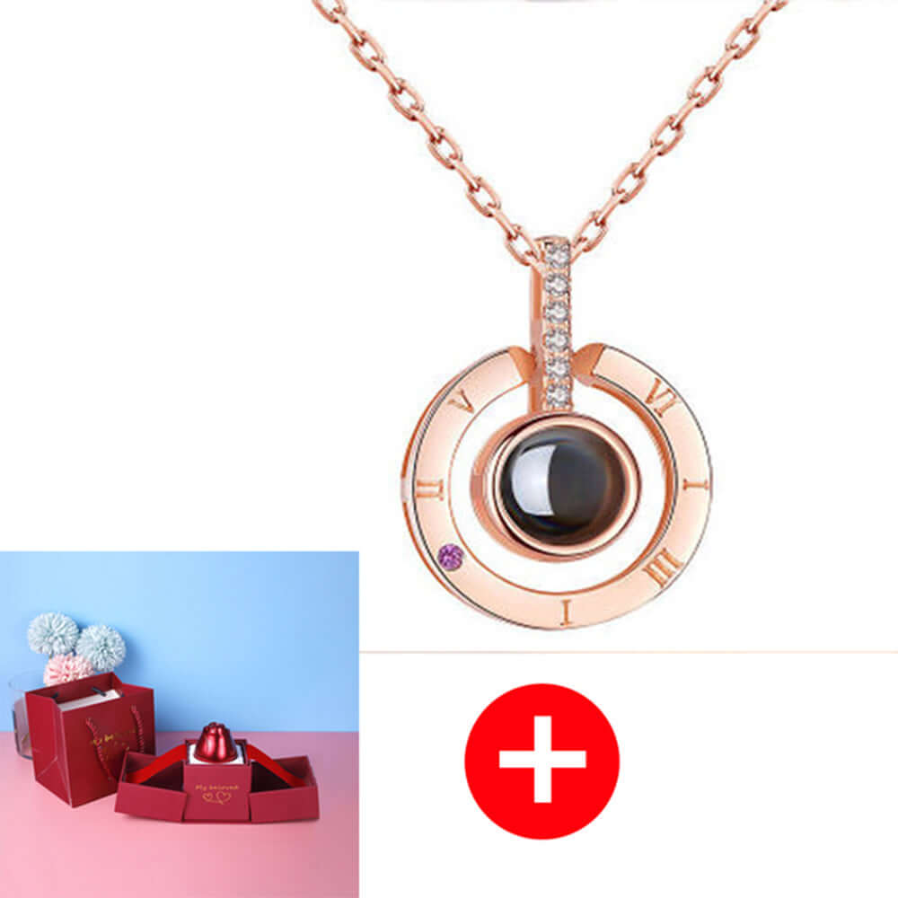 Heiße Valentinstag Geschenke Metall Rose Schmuck Geschenk-Box Halskette für Hochzeit Freundin Halskette Geschenke