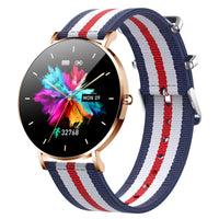 T8 Slim Smart Watch for Women with Colorful Display and Striped Band - Health & Style Features with Up to 7 Days Battery Life