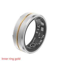 2024 Smart Ring, gold inner ring, tracks heart rate, blood oxygen, sleep; IP68 waterproof, lightweight design, 10-day battery life