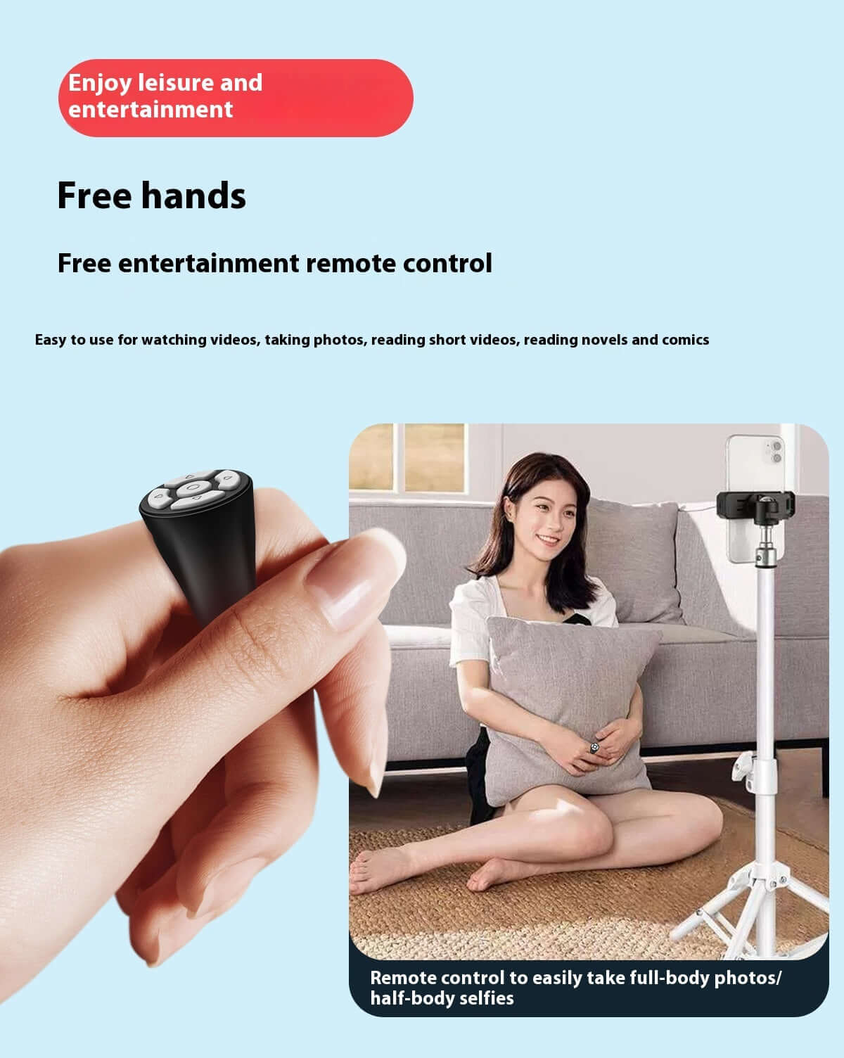 Smart Ring Remote Control - Hands-Free TikTok &amp; Camera Control