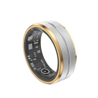 2024 Smart Ring for Men & Women with Heart Rate, Blood Oxygen, and Sleep Monitor, IP68 Waterproof, Gold and Silver Design.