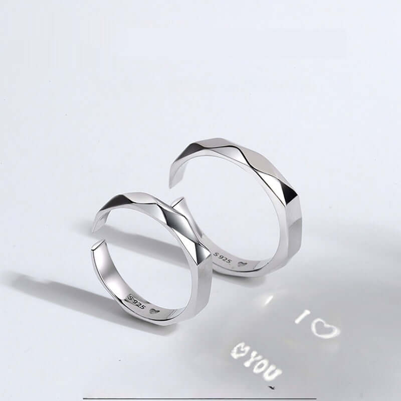 Surprise Love Projection Ring: Unique 925 Sterling Silver Jewelry for Couples