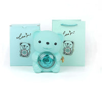 Everlasting Love: Eternal Rose Bear with Rotating Jewelry Box