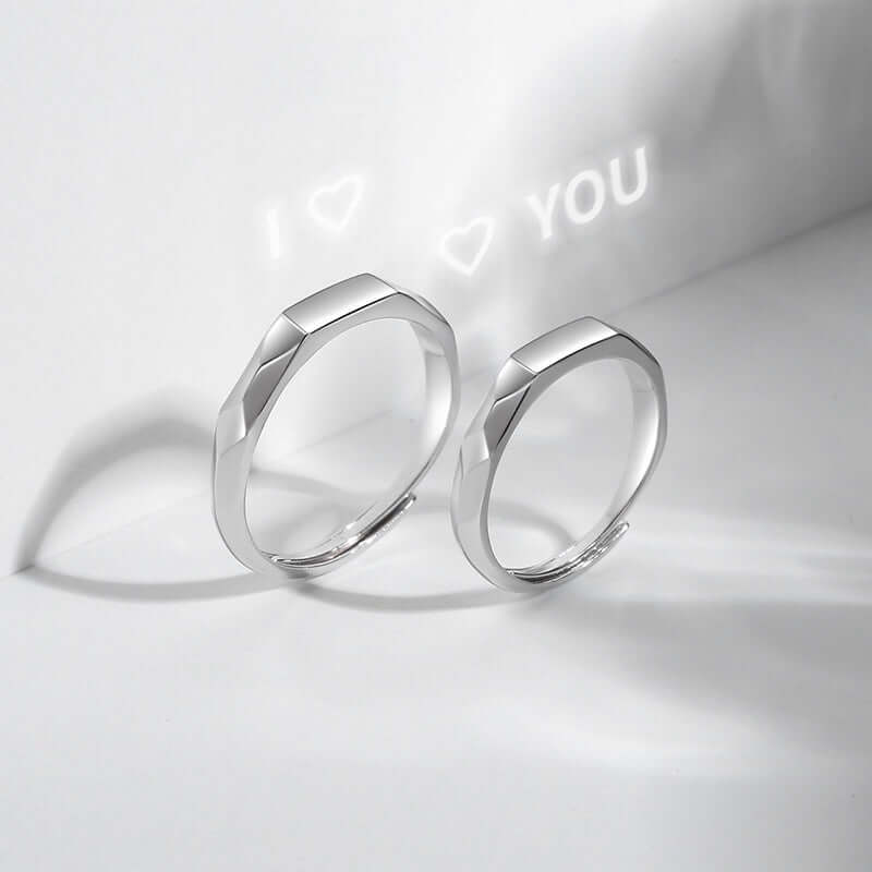 Surprise Love Projection Ring: Unique 925 Sterling Silver Jewelry for Couples