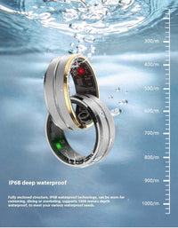 2024 Smart Ring for Men & Women, IP68 waterproof for swimming, diving, and snorkeling, with heart rate and sleep monitoring features.