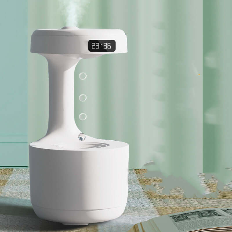 Humidificateur anti-gravité pour chambre à coucher avec horloge