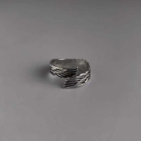 Love Couple Plain Silver Angel Wing Ring by Lush Homing showing vintage design and high-quality craftsmanship