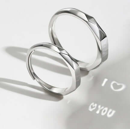 Surprise Love Projection Ring: Unique 925 Sterling Silver Jewelry for Couples