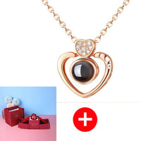 Heiße Valentinstag Geschenke Metall Rose Schmuck Geschenk-Box Halskette für Hochzeit Freundin Halskette Geschenke